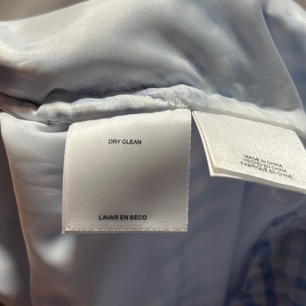 Anne Klein Seersucker Midi Dress Size 6 - Blue and White Gingham Style w/ Sash - Picture 10 of 14